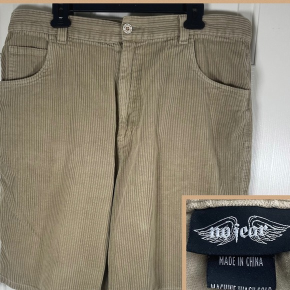 No Fear Other - No Fear Baggy Corduroy‎ Shorts Men 38 Tan Casual Cotton Skater Moto 2000's EUC